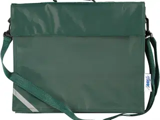 Grøn Skoletaske med Aftageligt Penalhus - 36x31 cm