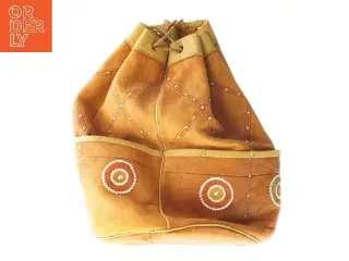 Dekorativ læderpose (str. Ø 22x31 cm)