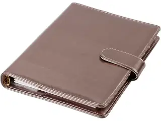 Kalender, str. 19x23,5x4 cm, ringordner, mørk grå metallic, 1 stk.
