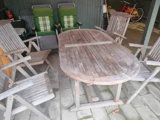 Havemøbel sæt bord og 4 stole
