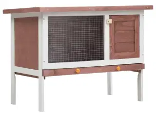 Udendørs kaninbur 1 niveau træ brun