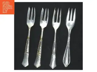 4 kagegafler, 2-tårnet sølvplet(str. 14 cm)