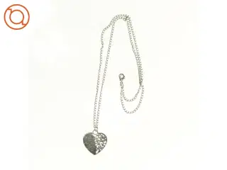 Halskæde med hjerte vedhæng (str. 33 cm) stål