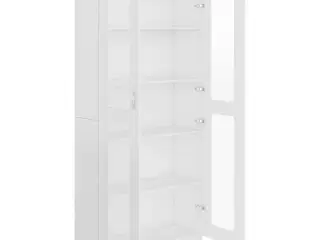 Vitrineskab 82,5x30,5x185,5 cm konstrueret træ hvid