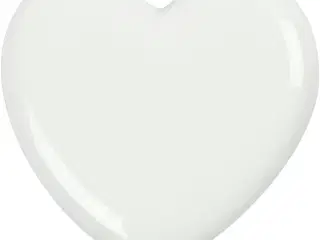 Hjerte, str. 6,5x6,5 cm, tykkelse 10 mm, hvid, 1 stk.