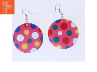 Runde øreringe med polkaprikker (str. Ø 45 mm)