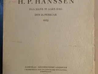 Festskrift for H.P. Hansen,bog