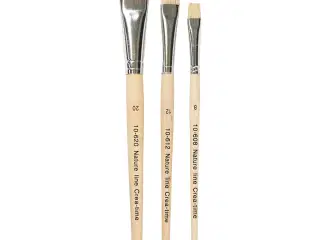 Nature Line Flade Svinebørstepensler - 3 stk. Sæt