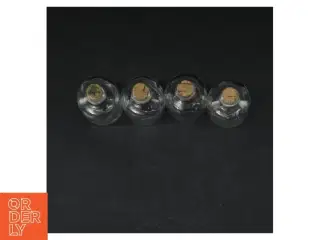 Små glasflasker med korkpropper (str. 8,5 cm)