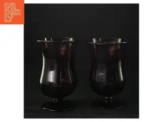 To mørke glasvaser (str. 14x9,5 cm)