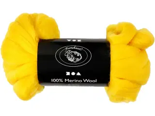 Solgul Merinould 21 my - 100g til Filting & Spinding