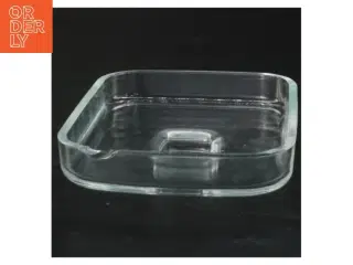 Glas smørfad med låg (str. 16x10 cm)