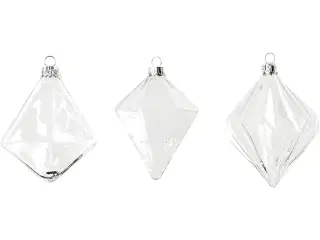 Glaskugler, H: 9,6+9,8+10,5 cm, diam. 7+7,9+8 cm, transparent, 3stk./ 1 pk.