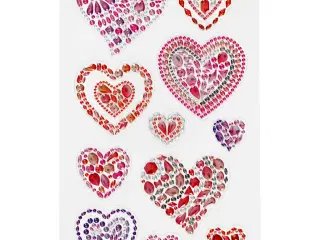 Diamond stickers, hjerter, ark 10x16 cm, 1 ark
