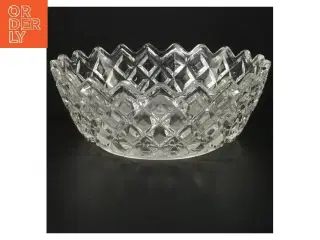 Krystal skål med mønster (str. Ø 21 cm)