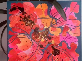 Akrylmaleri på lærred 40x40 cm 