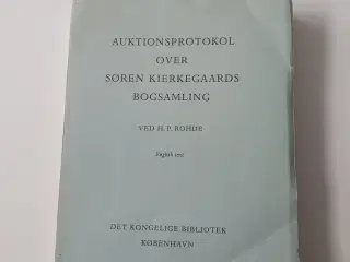 Auktionsprotokol over Søren Kierkegaards bogsamlin