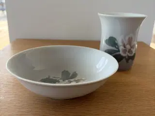 Bing & Grøndahl skål og krus med blomstermotiv