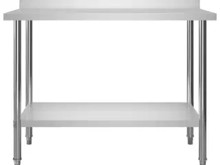 Arbejdsbord til køkken m. stænkplade 120x60x93 cm rustfrit stål
