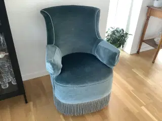 Lænestol med blå velour