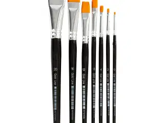 Nylon Pensler, 0+2+4+8+12+16+20, L: 16,5-21 cm, B: 1-7 mm, flad, 7stk./ 1 pk.