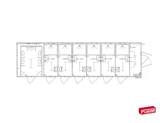 Type 900: Toilet & Badvogn med 6 bad og 5 urinaler