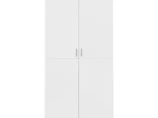 Klædeskab 90x52x200 cm konstrueret træ hvid