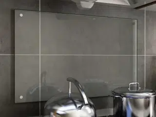 Stænkplade 80x50 cm hærdet glas gennemsigtig