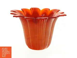 Gennemsigtig orange solsikkevase (str. 11 x 17 cm)