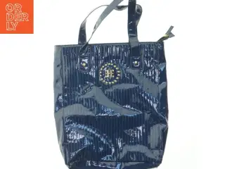 Shiny blå håndtaske fra Edith G Ella (str. 42x36 cm)