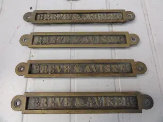 Vintage Messingskilte - Breve & Aviser