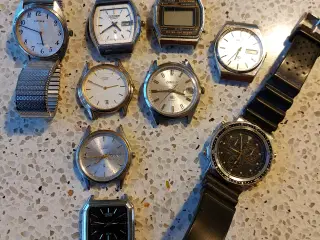 9 defekte vintage herreure - Seiko og Citizen