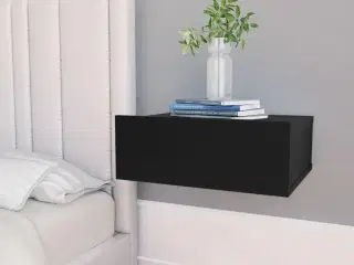 Svævende natborde 2 stk. 40 x 30 x 15 cm konstrueret træ sort
