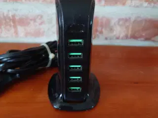 USB ladestation med 5 stik
