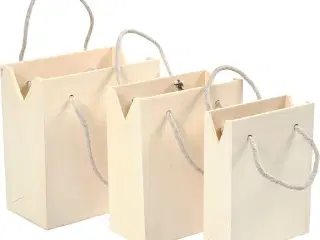 Sæt med 3 elegante opbevaringsposer med hank