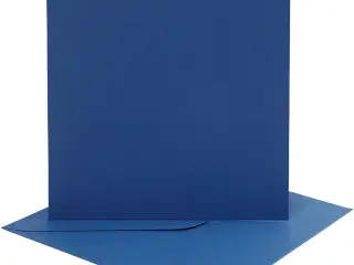 Kort og kuverter, kort str. 15,2x15,2 cm, kuvert str. 16x16 cm, 220 g, blå, 4sæt/ 1 pk.