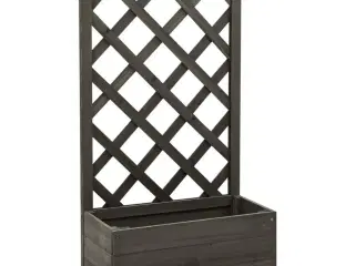 Plantekasse med espalier 50x25x90 cm massivt fyrretræ grå