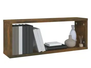 Væghylder 2 stk. 60x15x23 cm konstrueret træ røget egetræ
