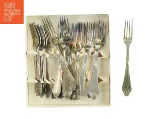 Sæt med 18 sølvgafler fra Absa (str. 18 styk. 20 cm)