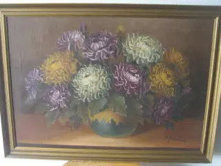 Maleri med blomster sælges