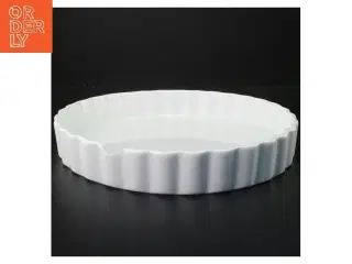 Hvidt tærtefad i keramik (str. Ø 30 cm)