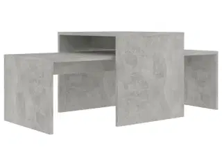 Sofabordssæt 100x48x40 cm konstrueret træ betongrå