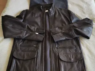 Læder jakke L sort 