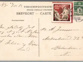 Julemærke 1913 på Postkort