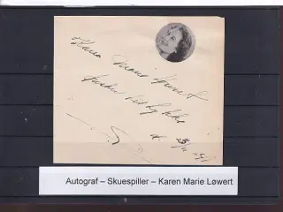 Autograf - Skuespiller - Karen Marie Løwert