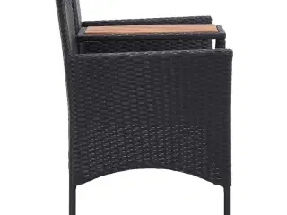 2-personers havebænk med tebord 143 cm polyrattan sort
