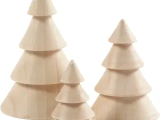 Juletræer i Massivt Træ - 3 stk. i Forskellige Størrelser