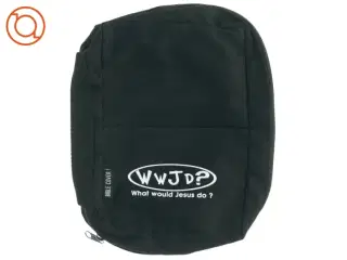 Sort bibelcover med religiøst budskab (str. 27 x 22 cm)