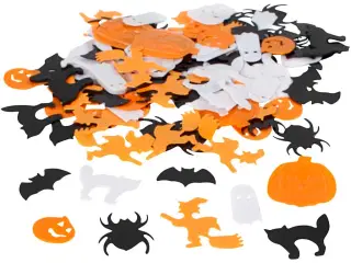 Halloween Pailletter 250g - Sort, Orange, Hvid