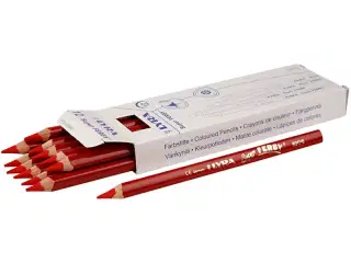 Super Ferby 1 farveblyanter, L: 18 cm, mine 6,25 mm, rød, 12stk./ 1 pk.